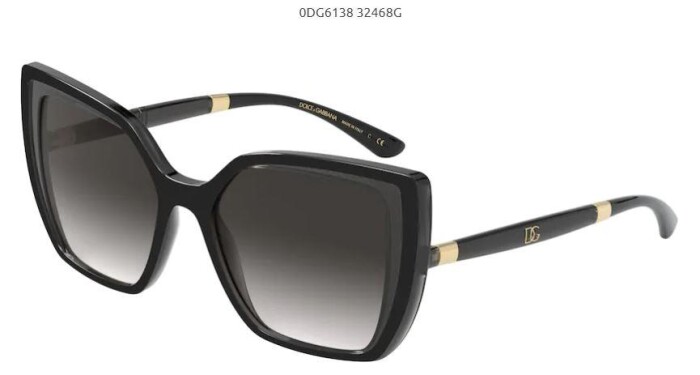 DOLCE&GABBANA DG 6138 32468G 55 Kadın Köşeli Güneş Gözlüğü - Dolce&Gabbana