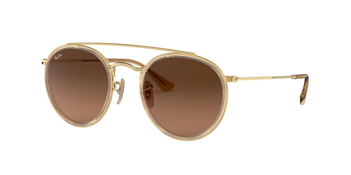 RAY-BAN RB 3647N 912443 51 ROUND DOUBLE BRIDGE LEGEND GOLD Unisex Yuvarlak Güneş Gözlüğü - 1